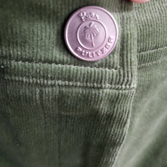 Lily Pulitzer Vintage Y2K Corduroy Skirt Green Womens 12 A Line Mini - Picture 6 of 9